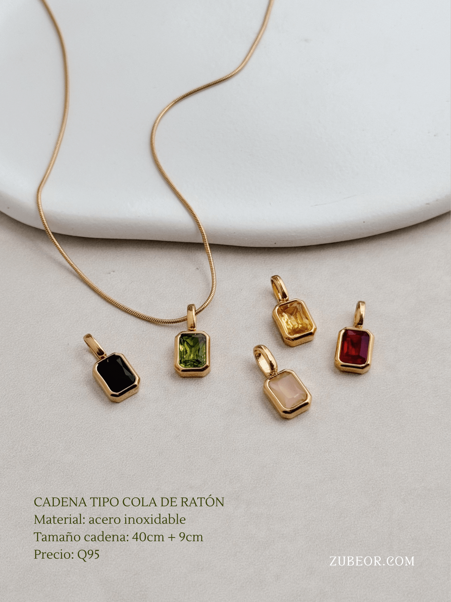 Cadena dije rectangular de colores 2