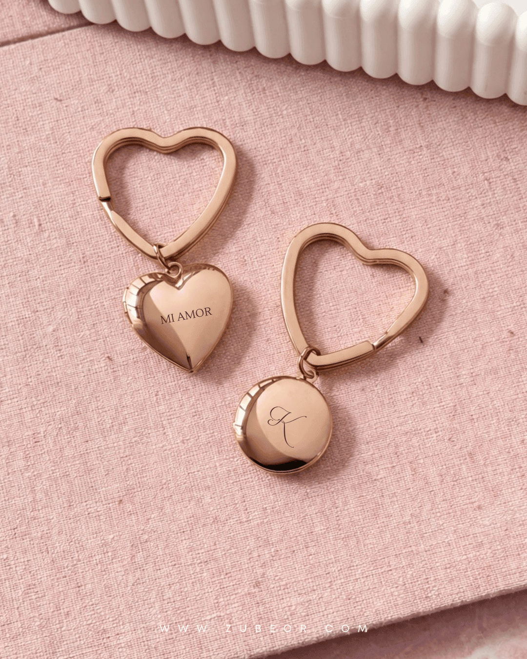 Llavero relicario rosegold 10