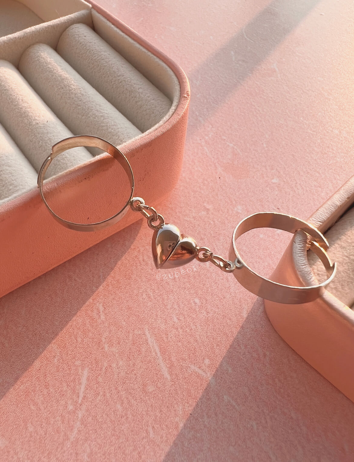Set de anillos corazón magnéticos 2
