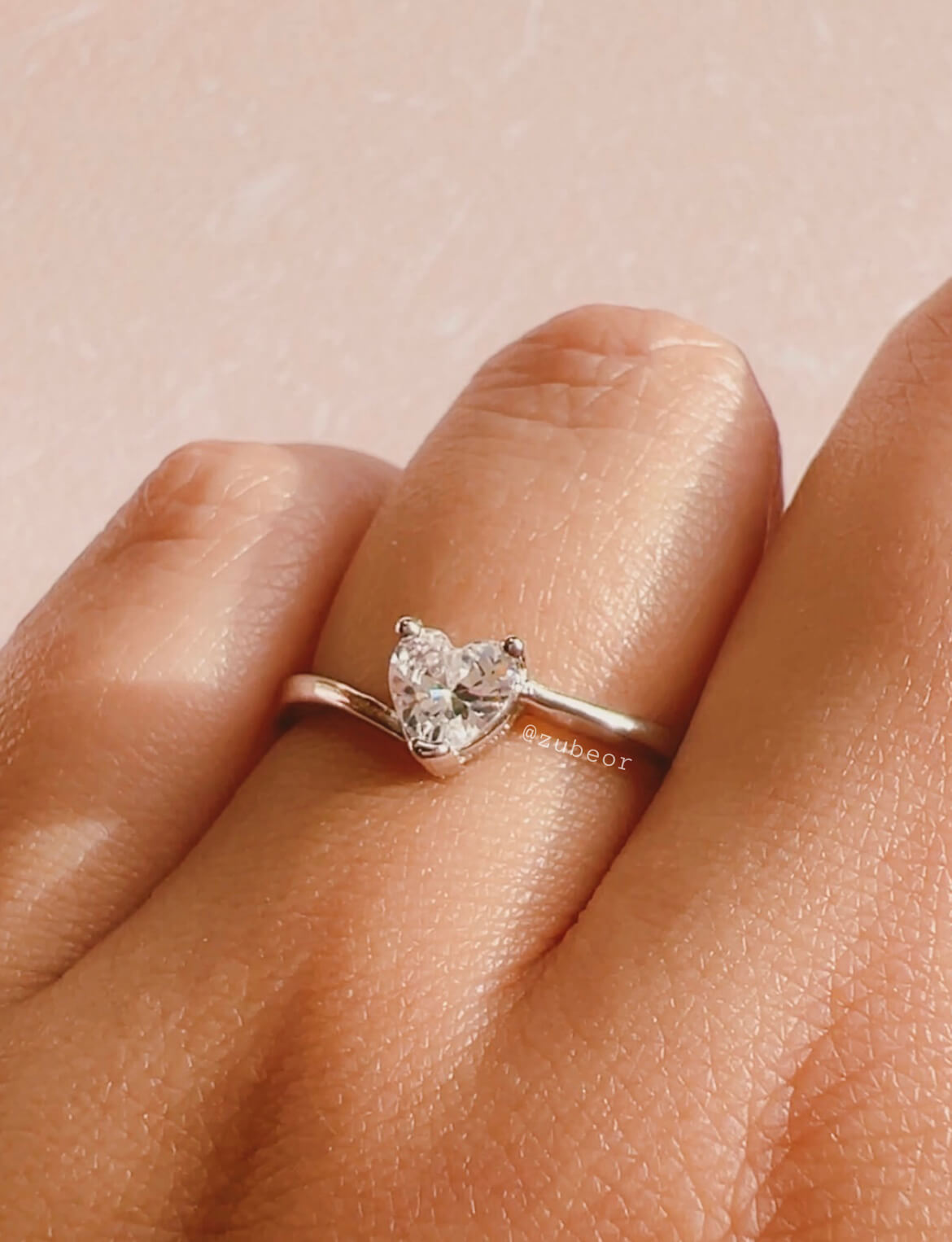 Anillo corazón de cristal 2