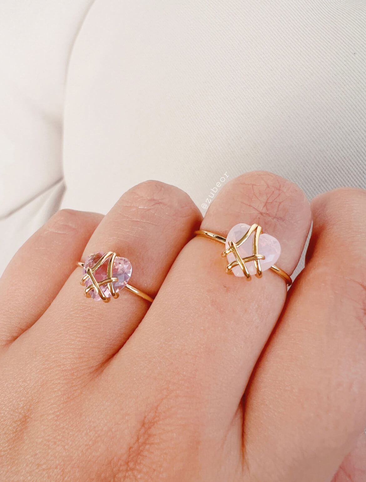 Anillo corazón rosa 2