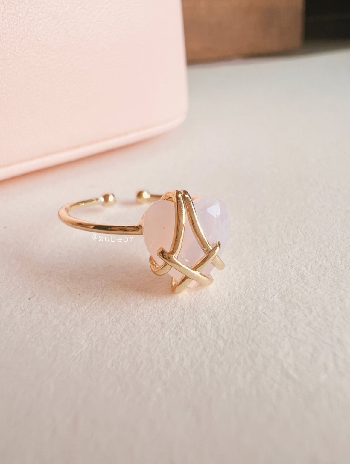 Anillo corazón rosa 3