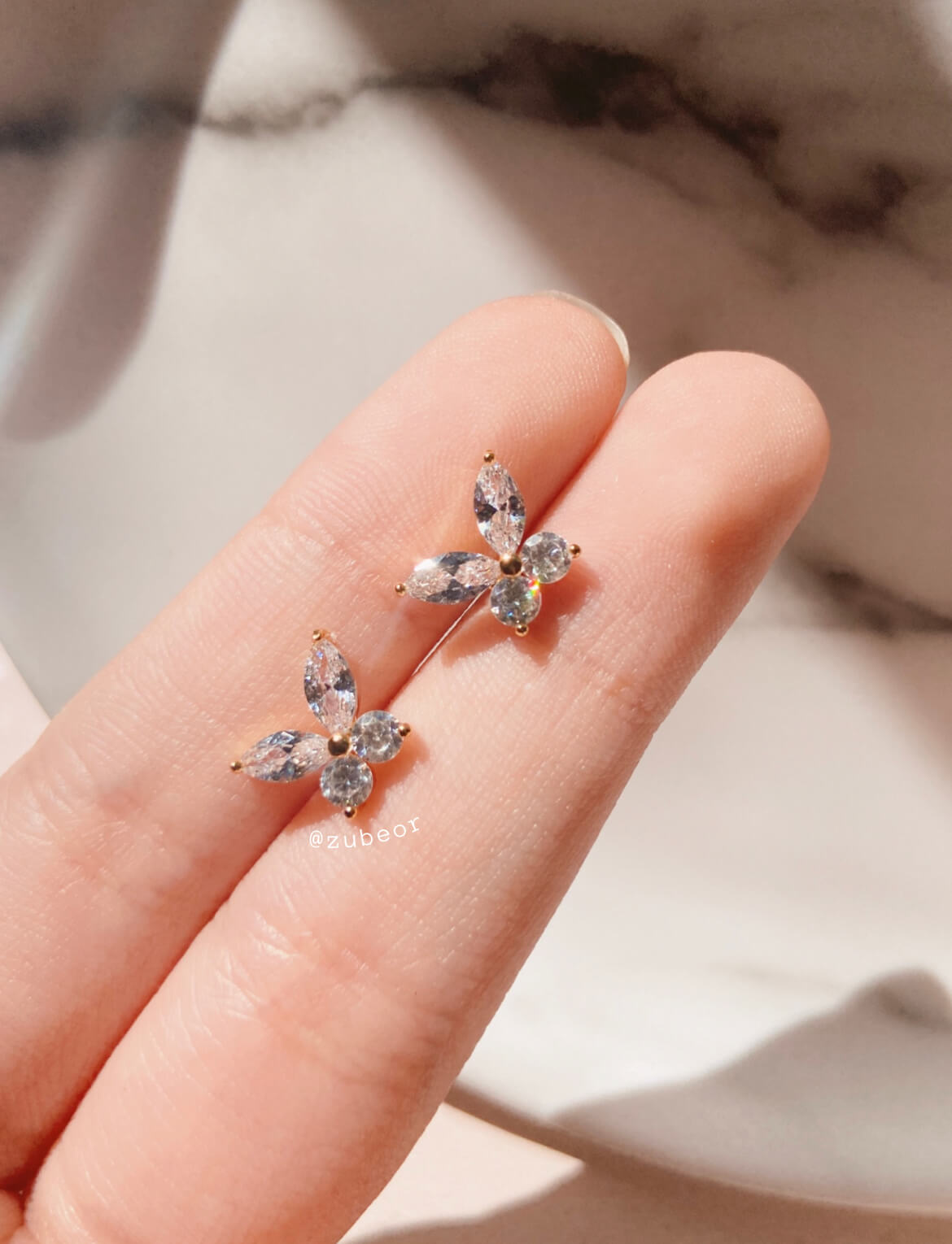 Aretes mariposa cristal 2