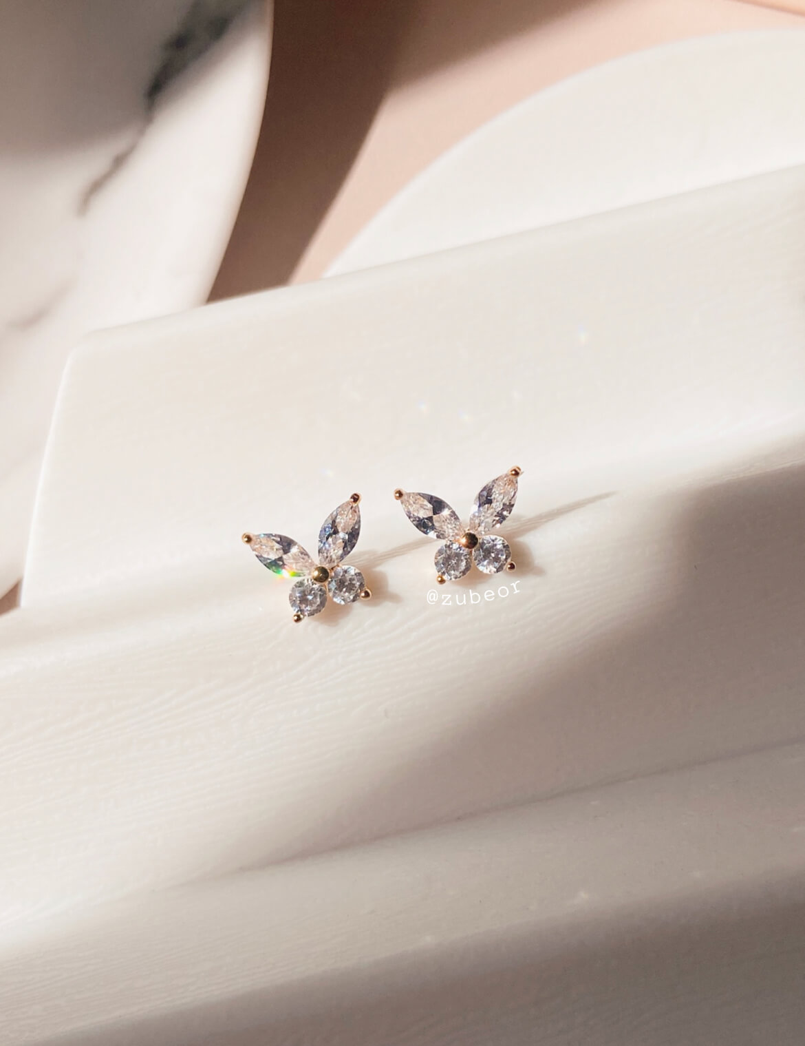 Aretes mariposa cristal 4