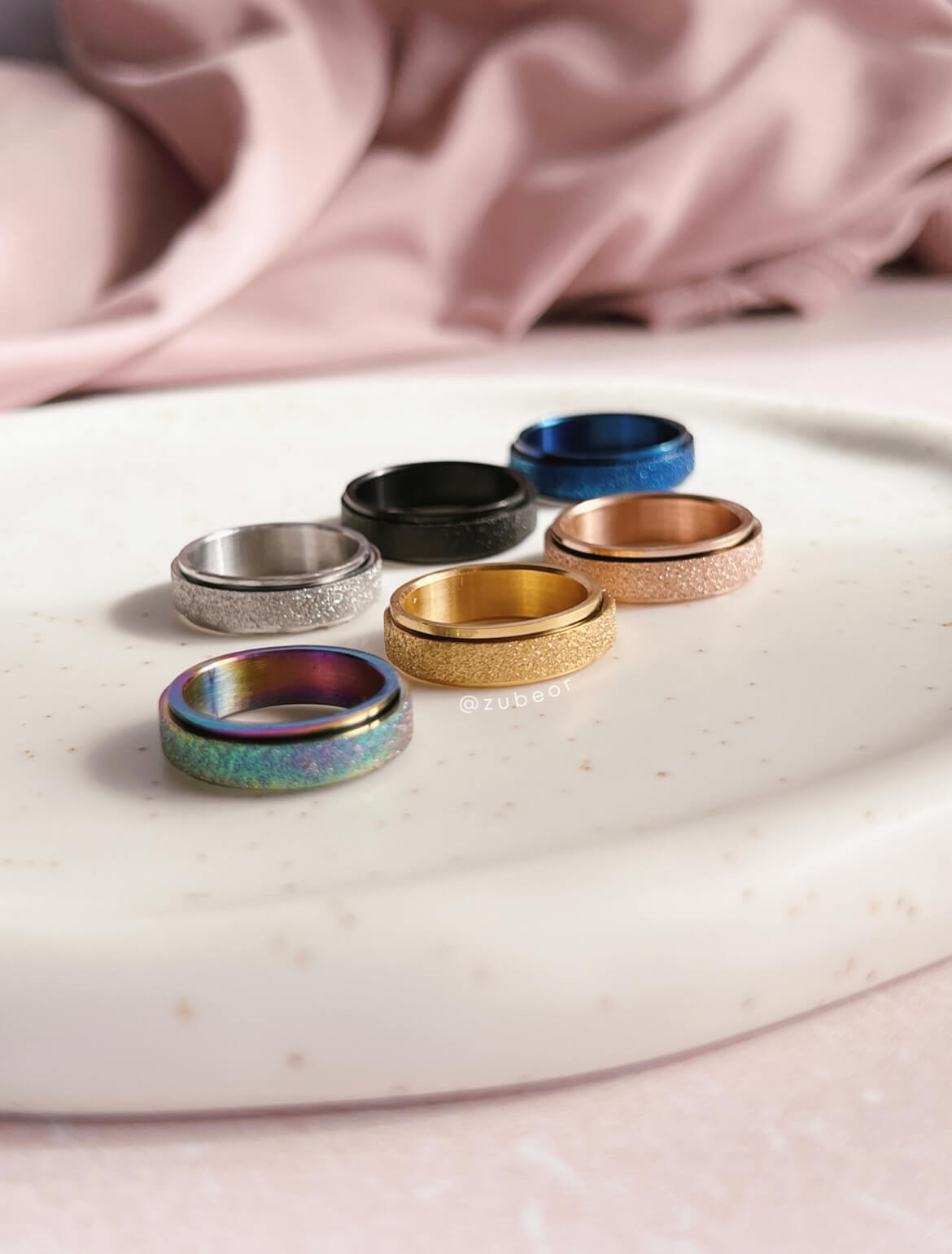 Anillo anti ansiedad aro brillante 7