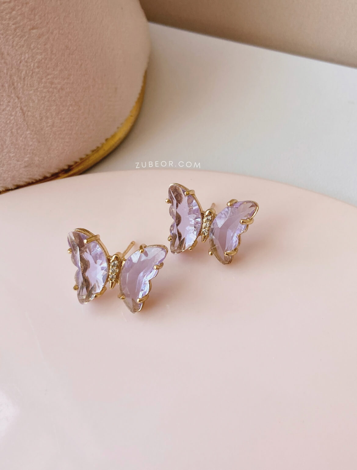 Aretes mariposa de cristal 4