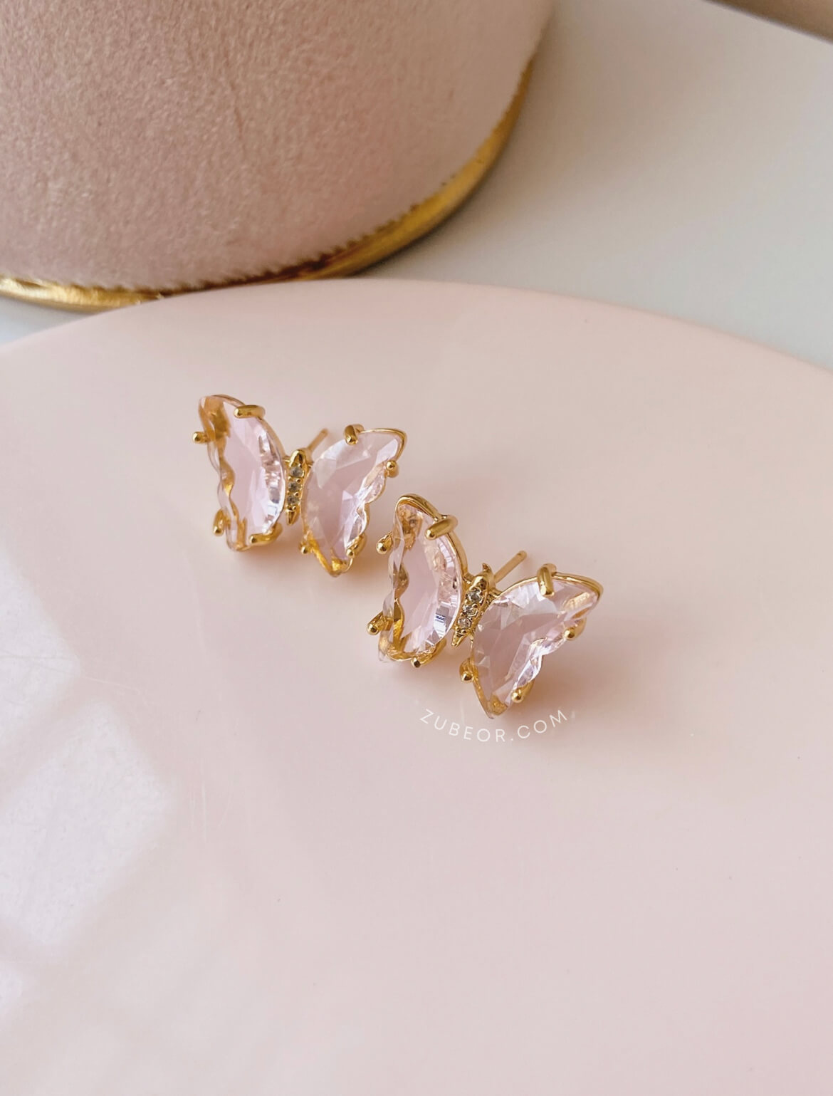 Aretes mariposa de cristal 3