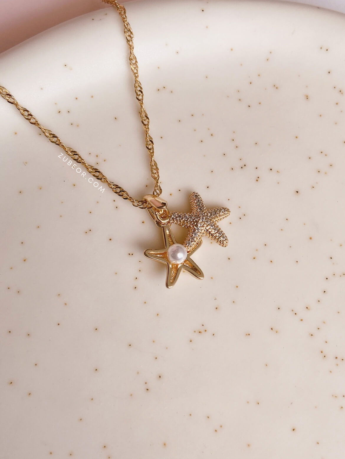 Cadena estrella de mar y perla 3