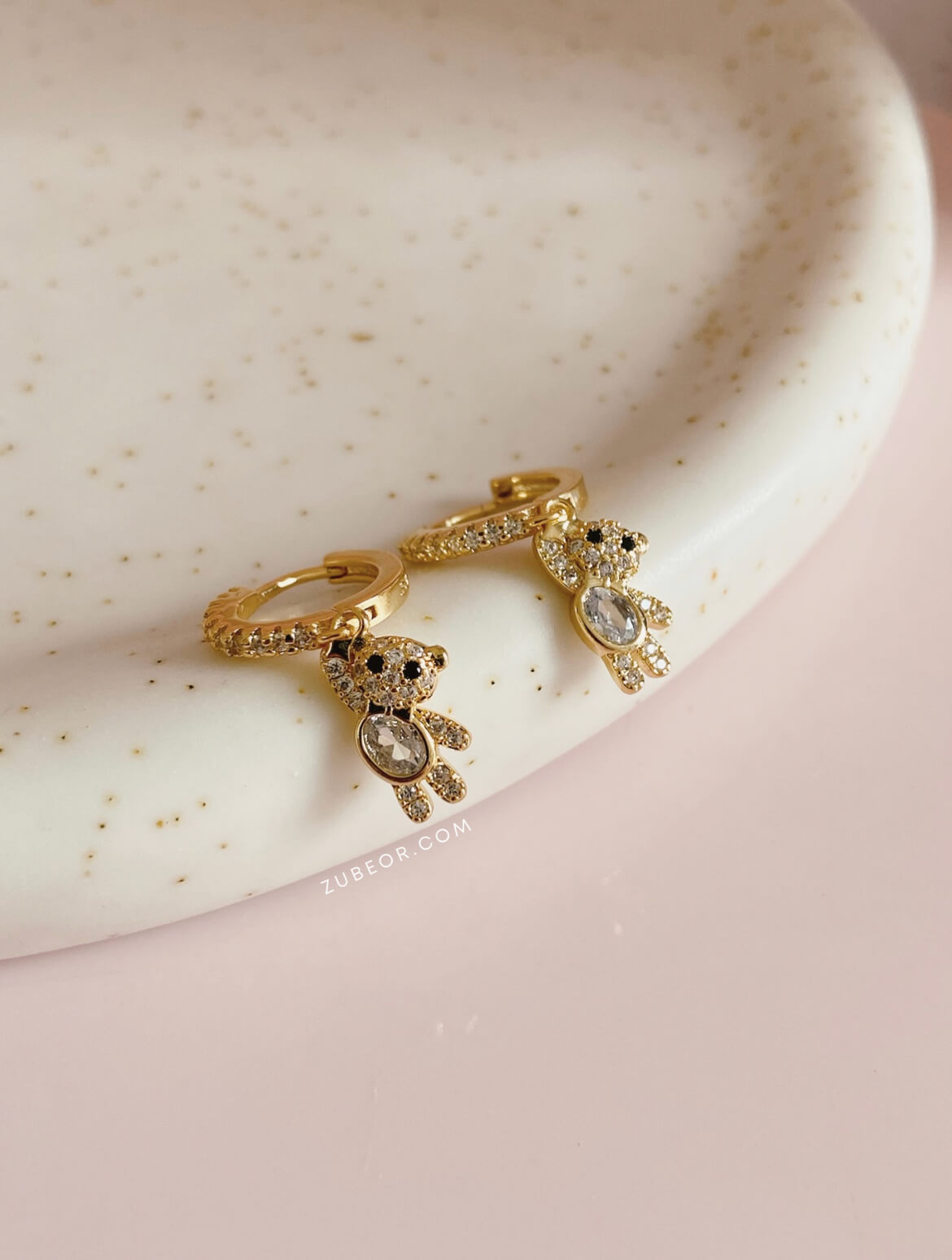 Aretes huggie osito 3