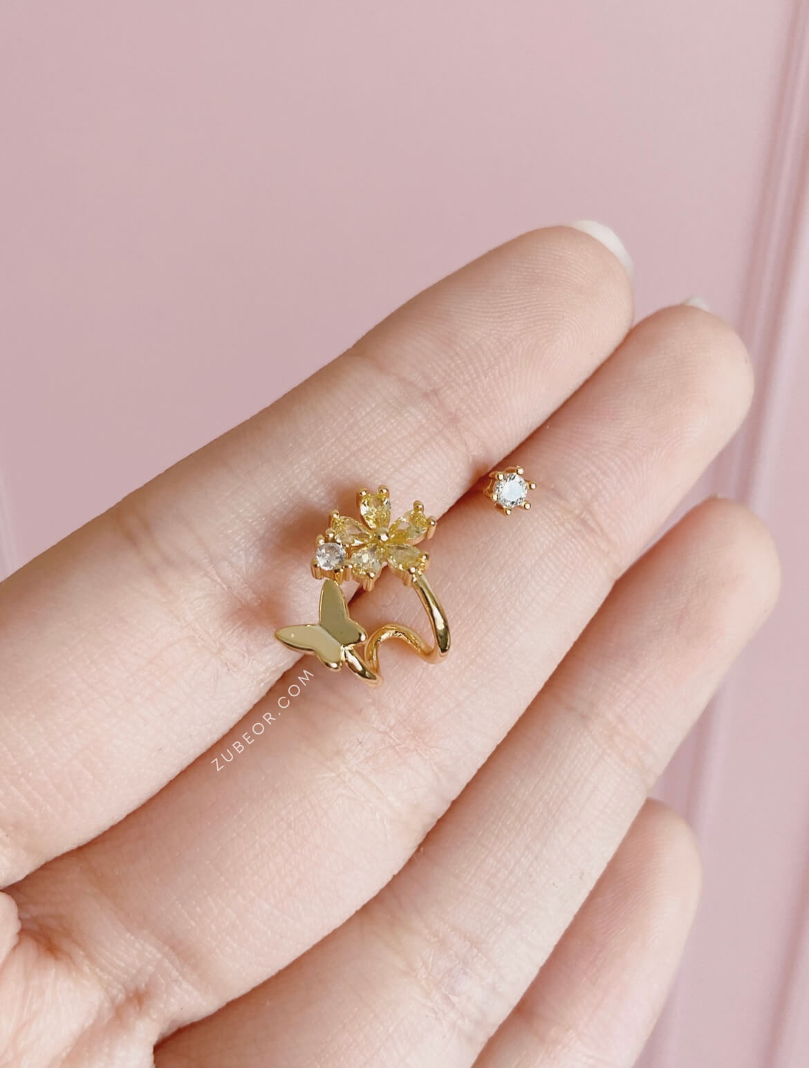 Aretes asimétricos flor 4