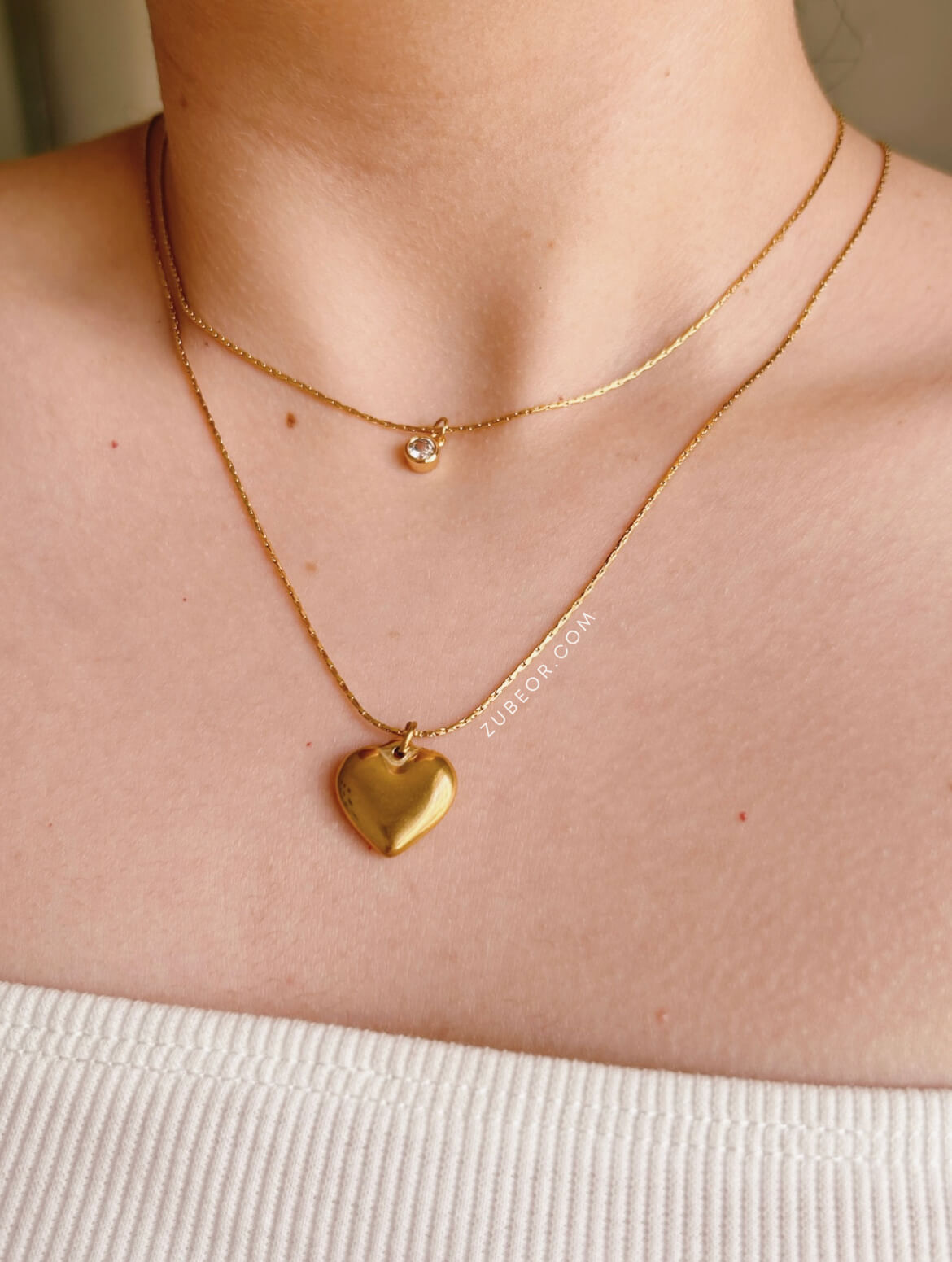 Multilayer corazón y pequeño cristal