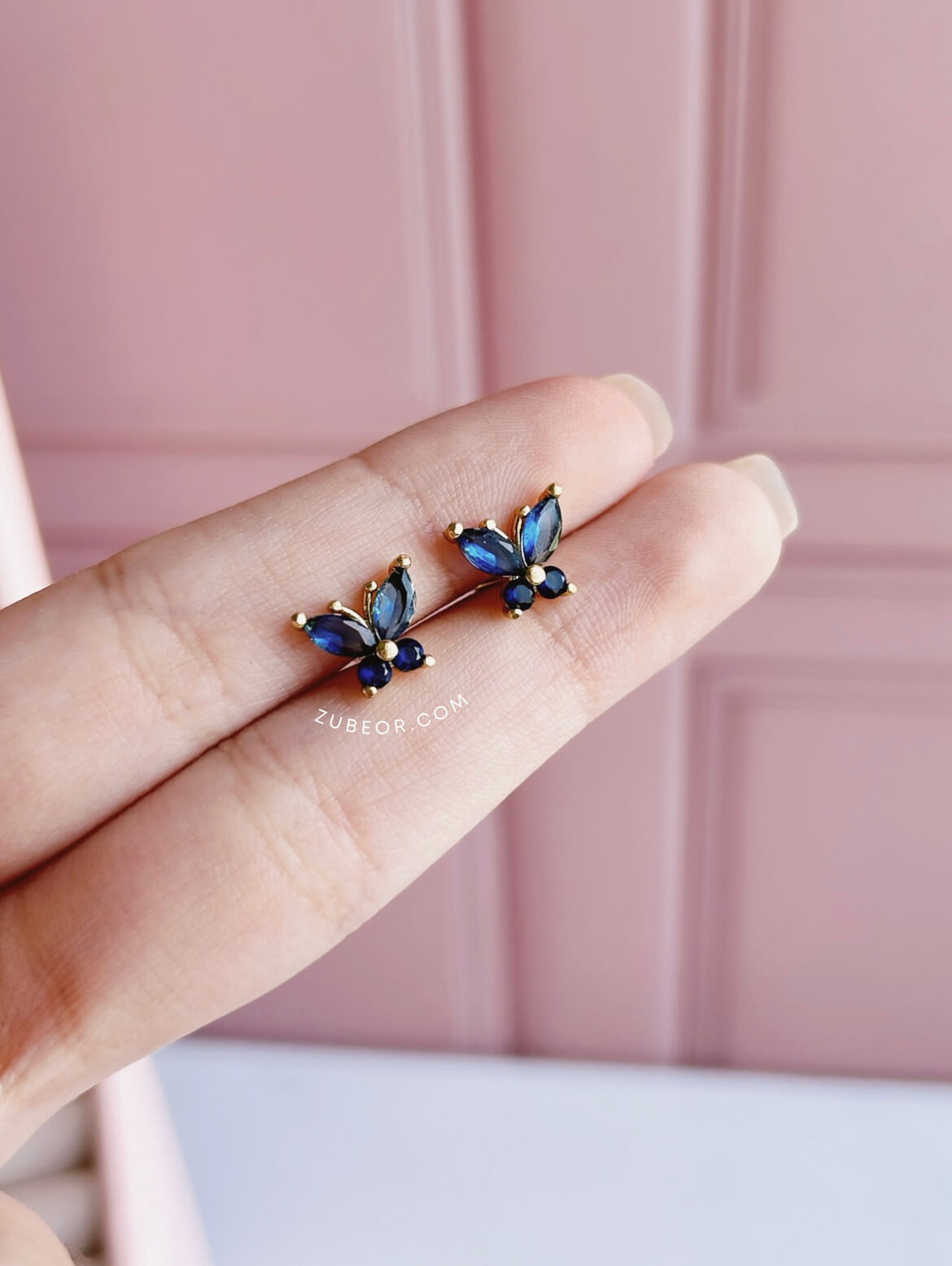 Aretes pequeña mariposa cristal 5
