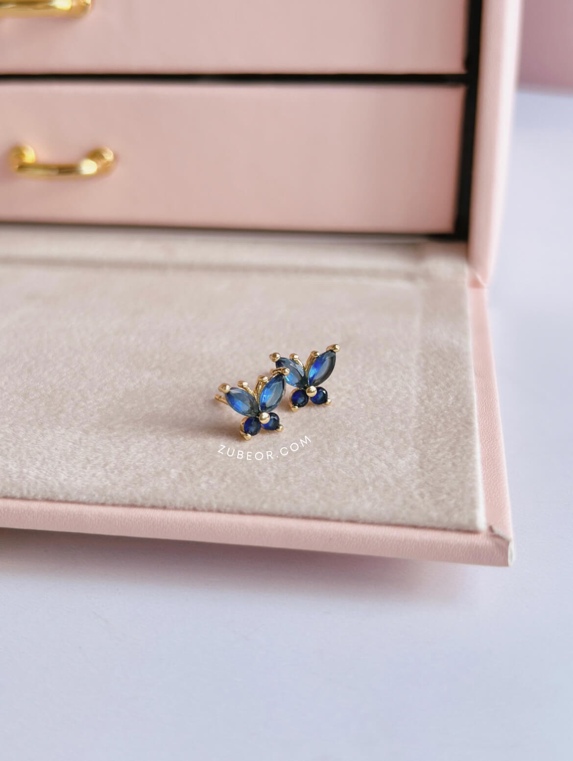 Aretes pequeña mariposa cristal 4