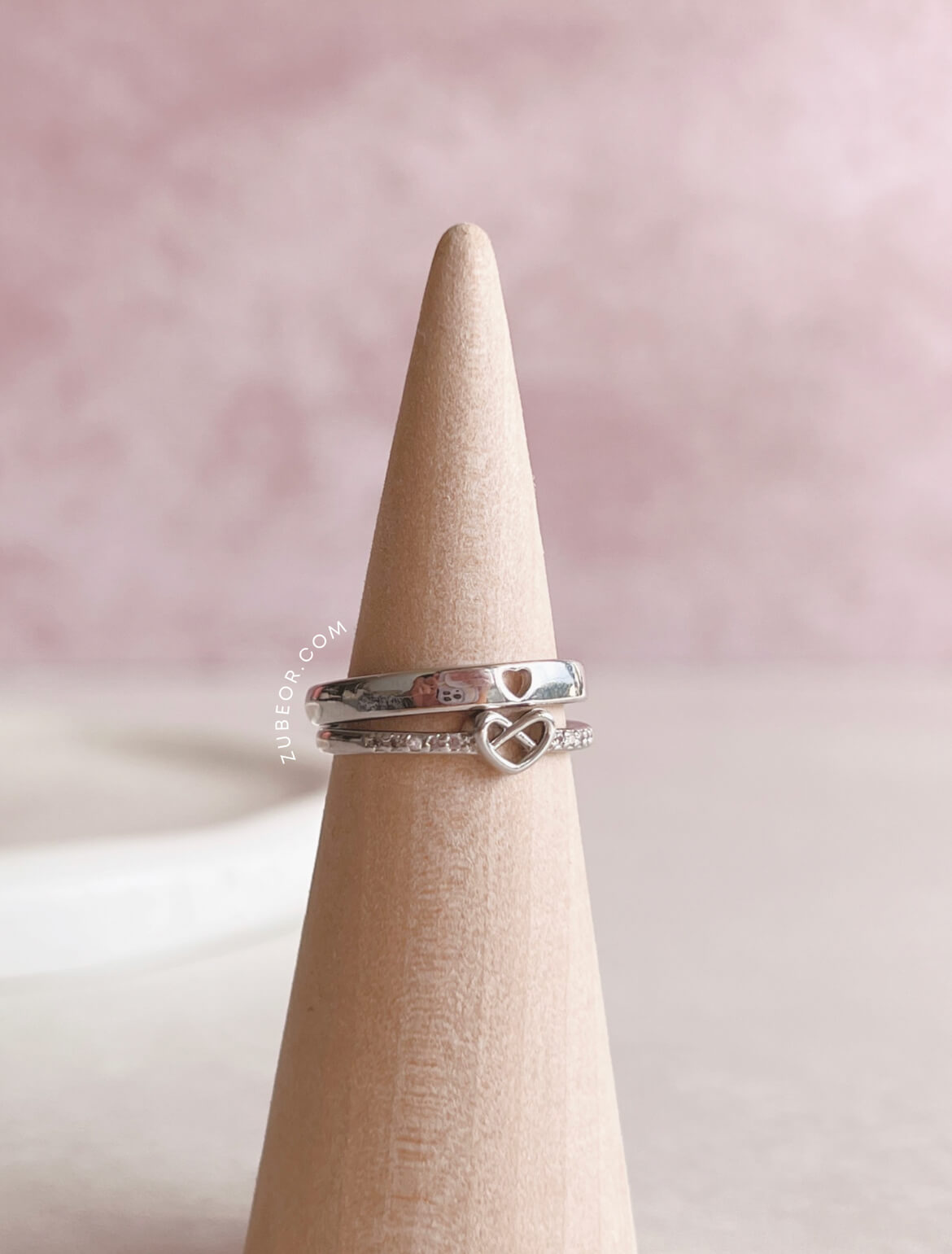 Set de anillos corazón infinito 3