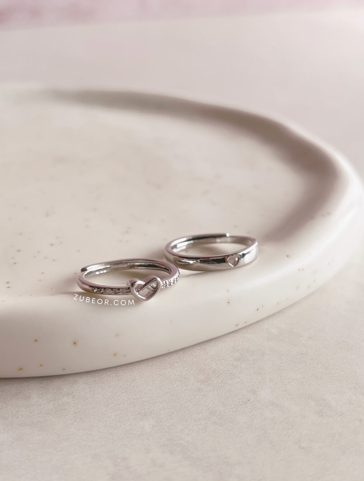 Set de anillos corazón infinito 2
