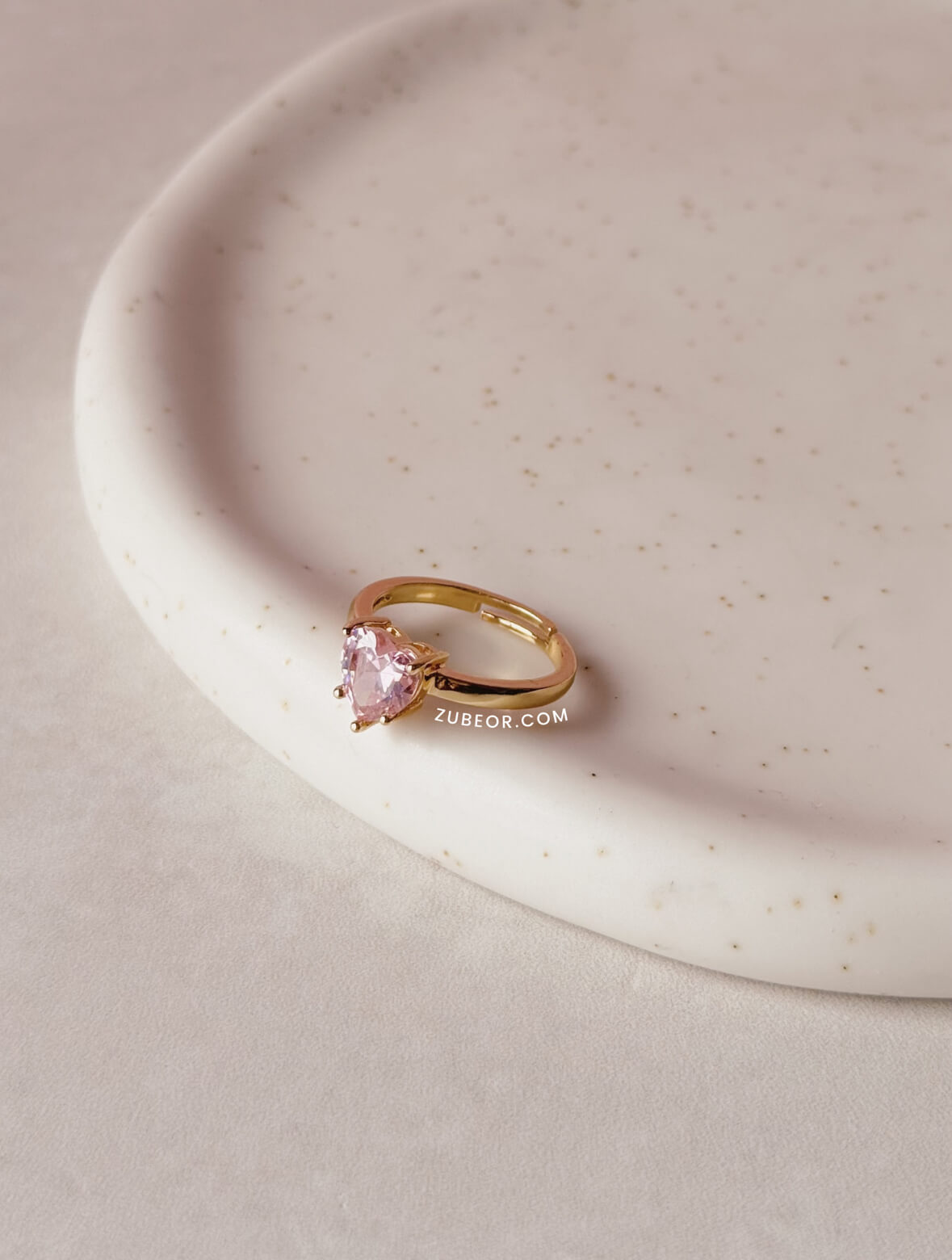 Anillo corazón rosa 2