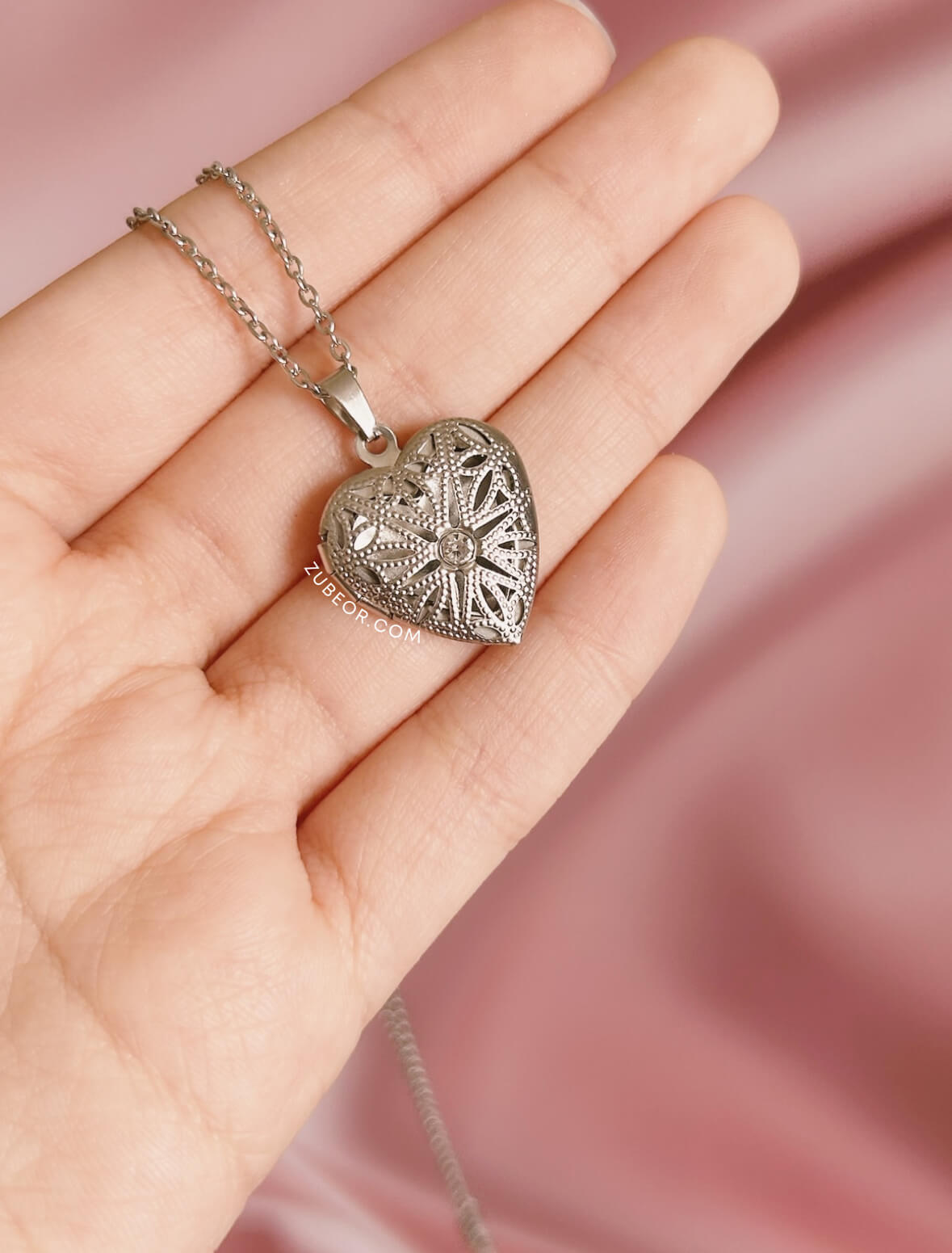 Cadena relicario corazón abierto 6