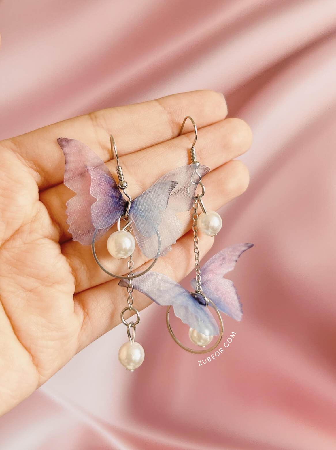 Set de aretes mariposa lavanda 4