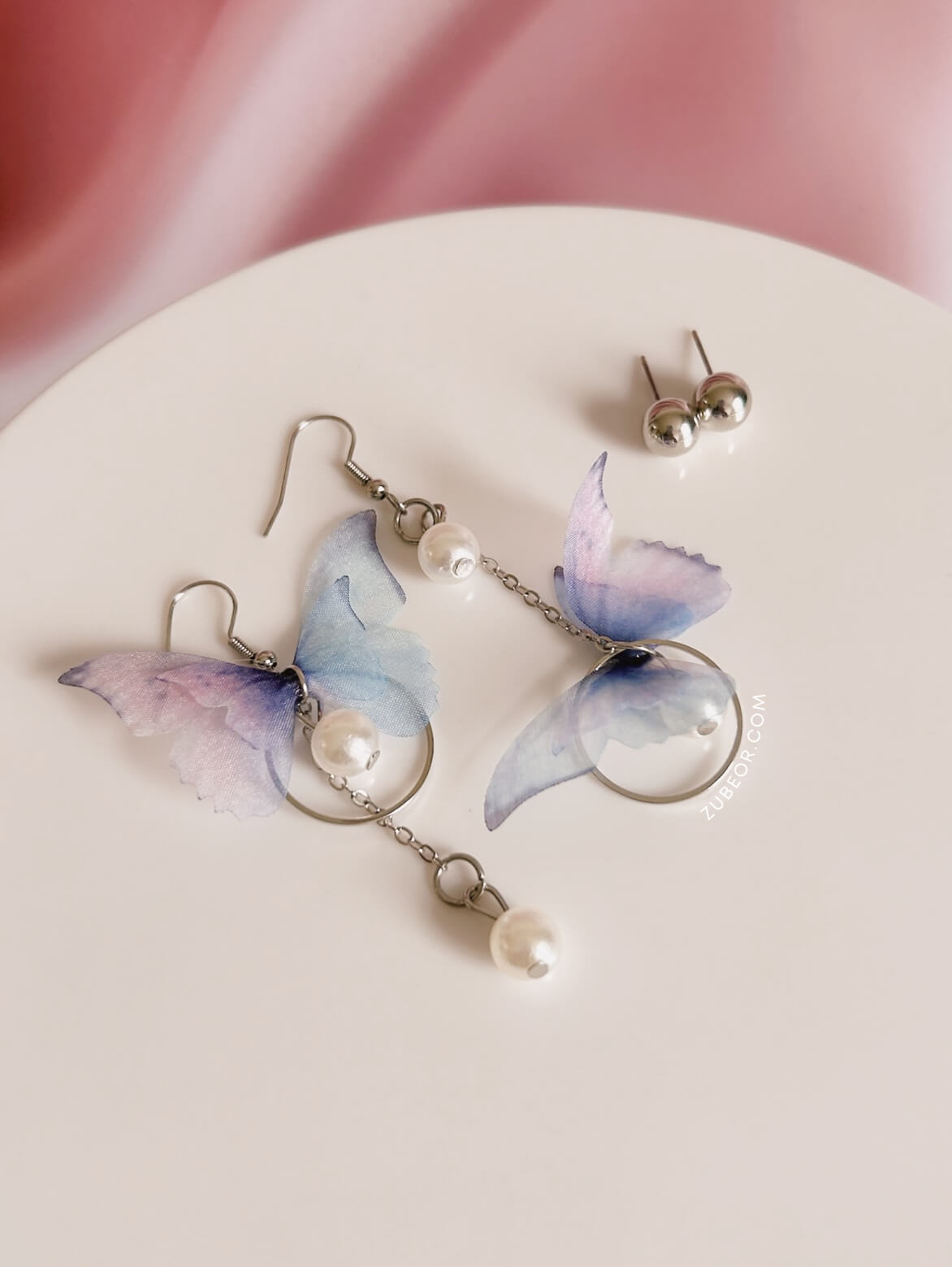 Set de aretes mariposa lavanda 2
