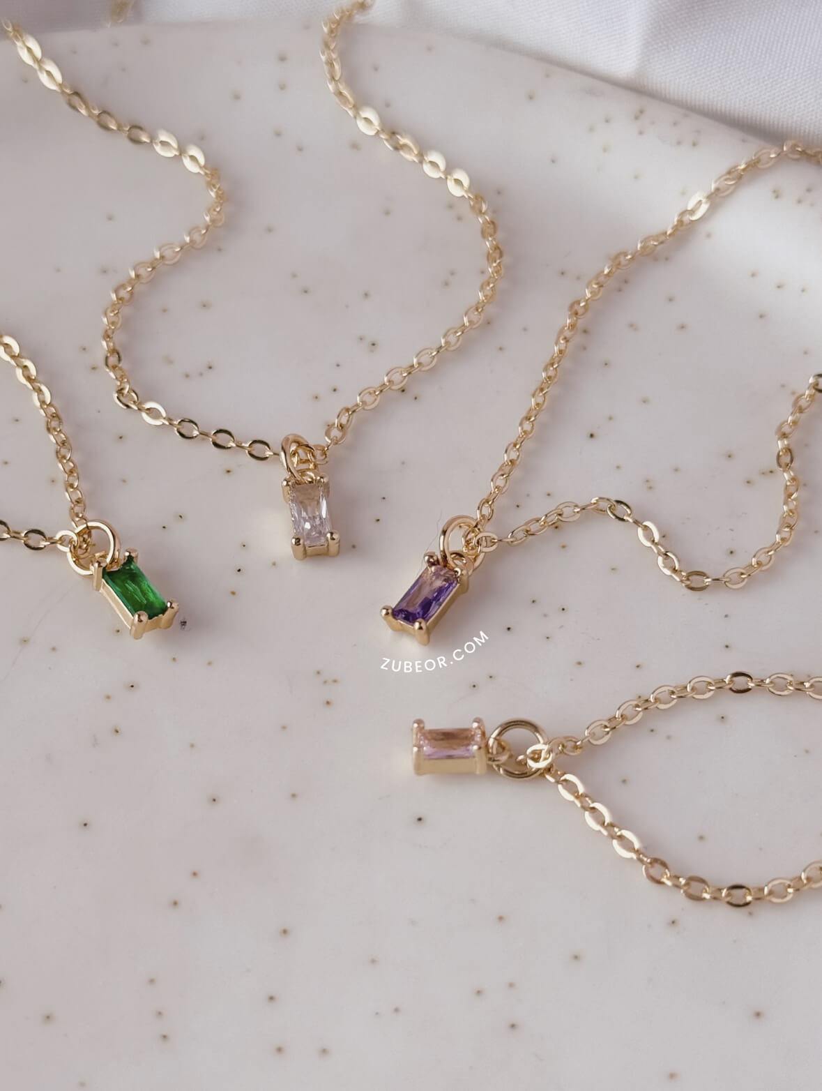 Cadenas cristal rectangular 14