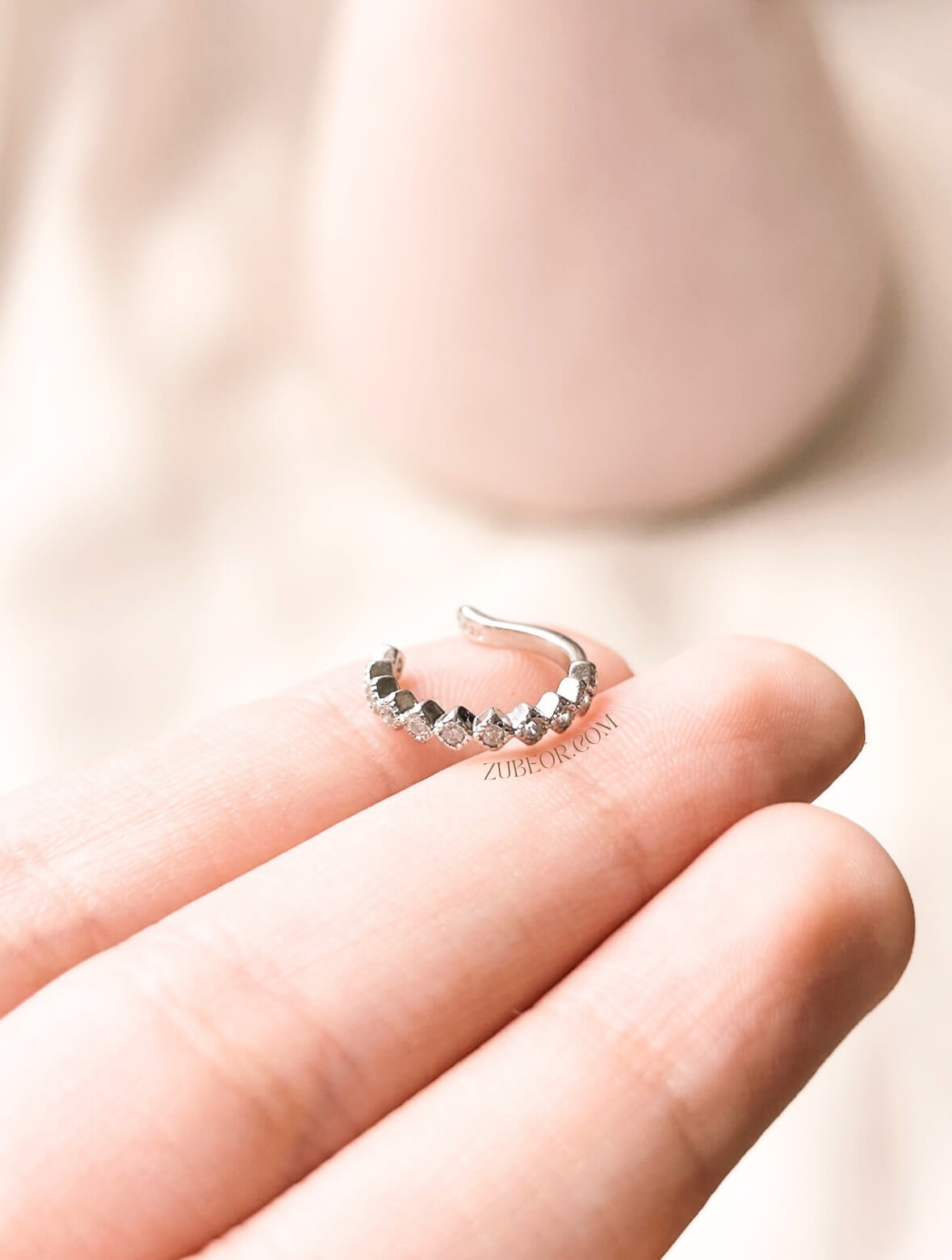 Earcuff simple rombo cristal 8