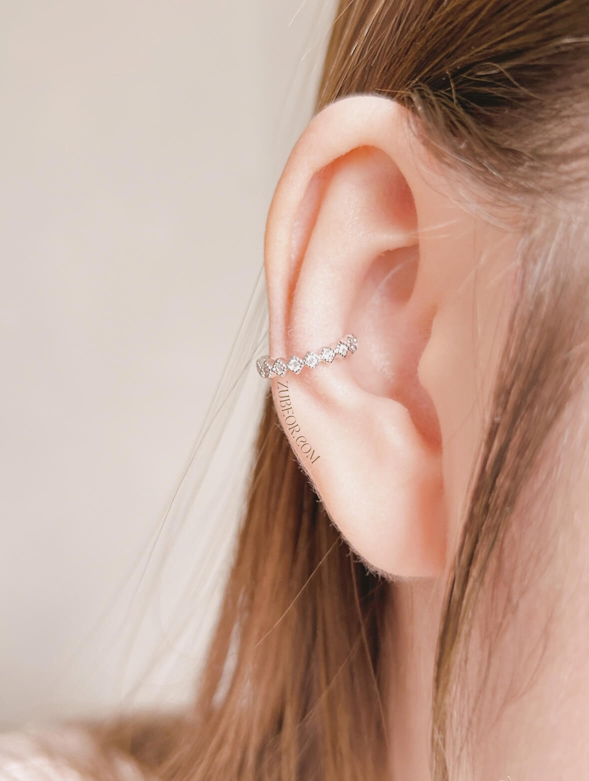 Earcuff simple rombo cristal 2