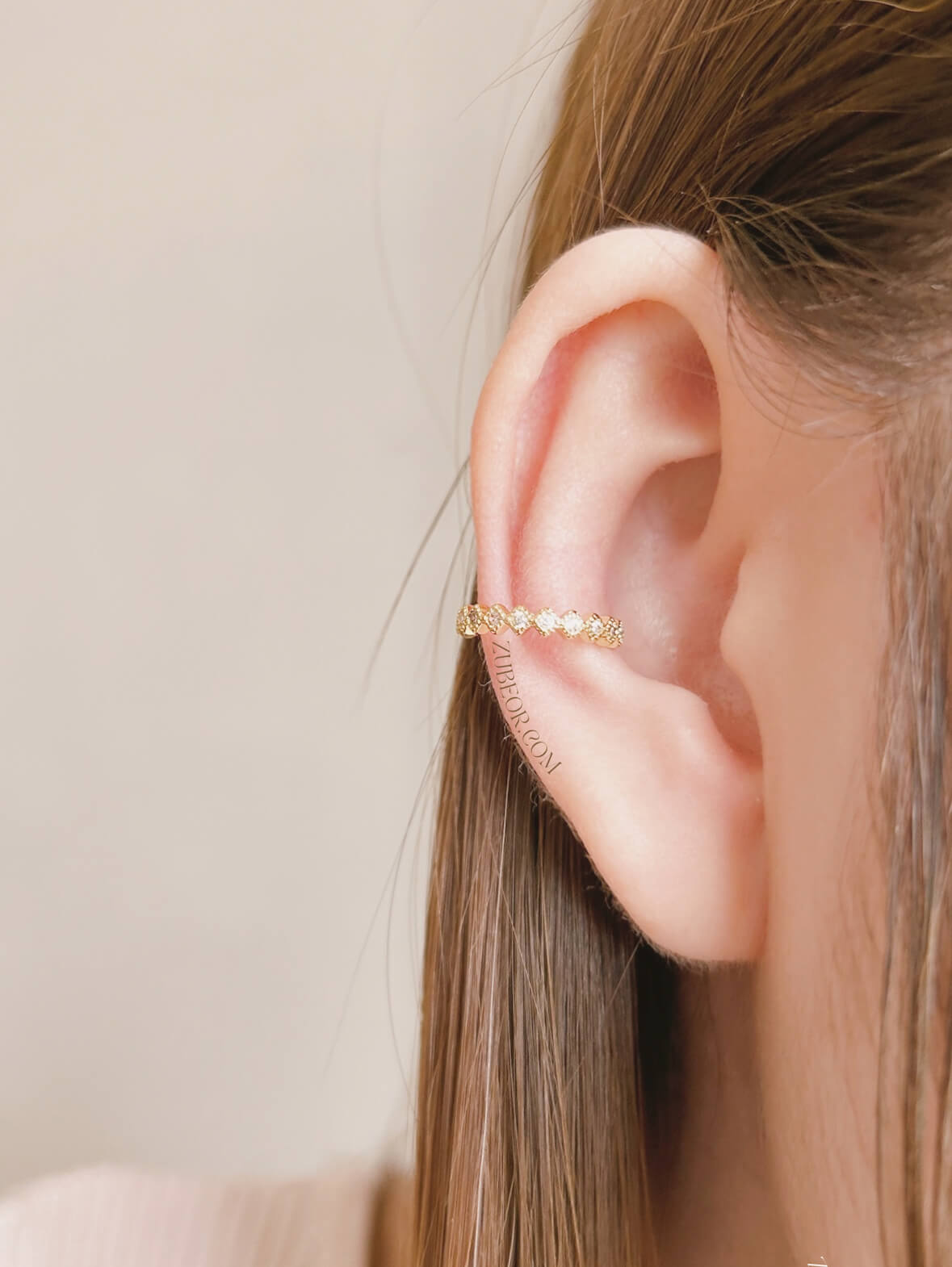 Earcuff simple rombo cristal 4