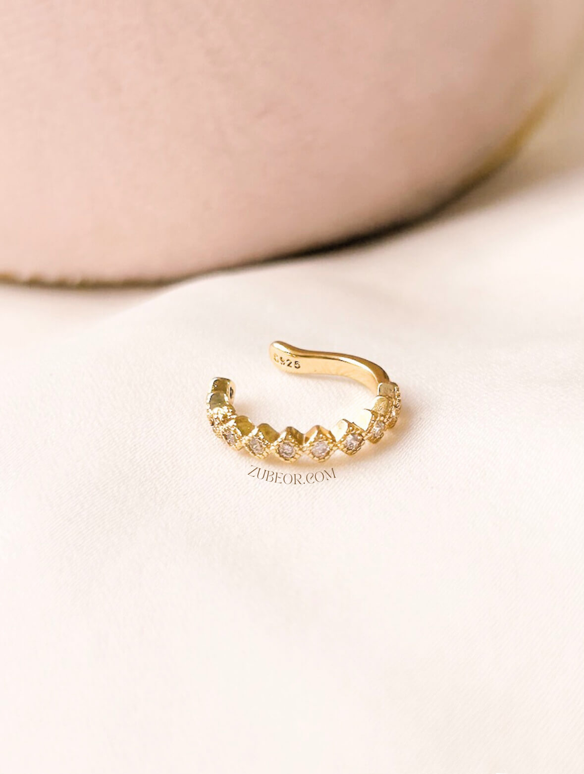 Earcuff simple rombo cristal 3