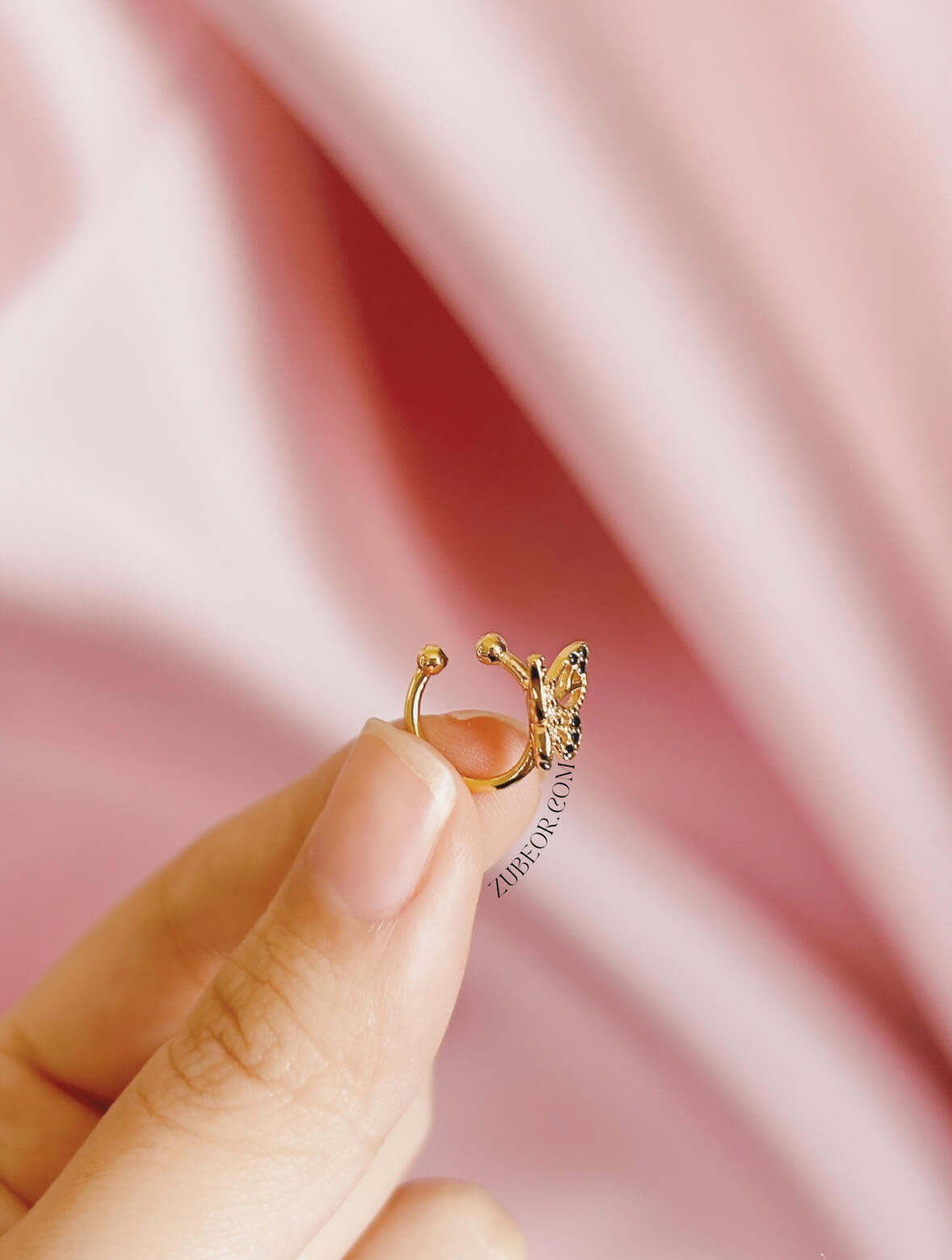 Earcuff mariposa cristal azul 3