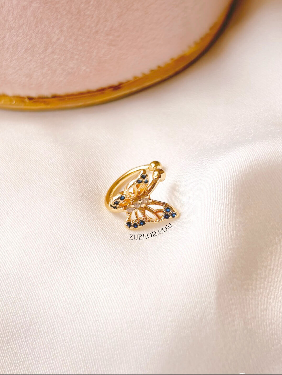 Earcuff mariposa cristal azul 4