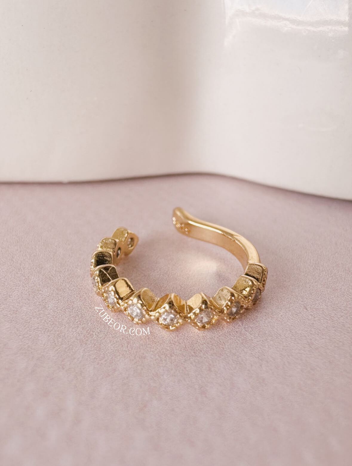 Earcuff simple rombo cristal 10
