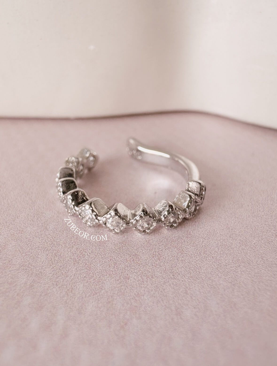 Earcuff simple rombo cristal 9