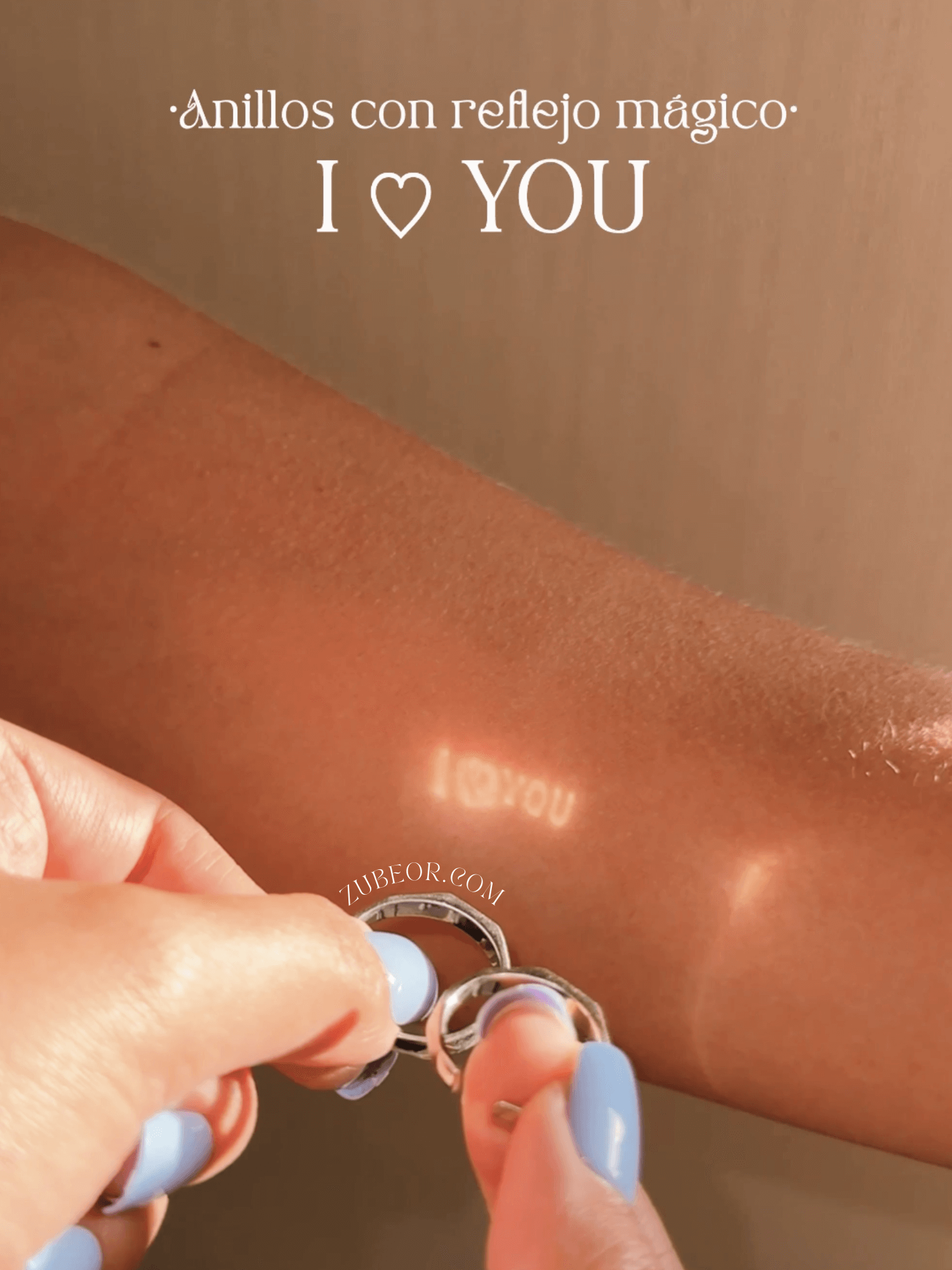 Set de anillos reflejo mágico I ♡ You 5