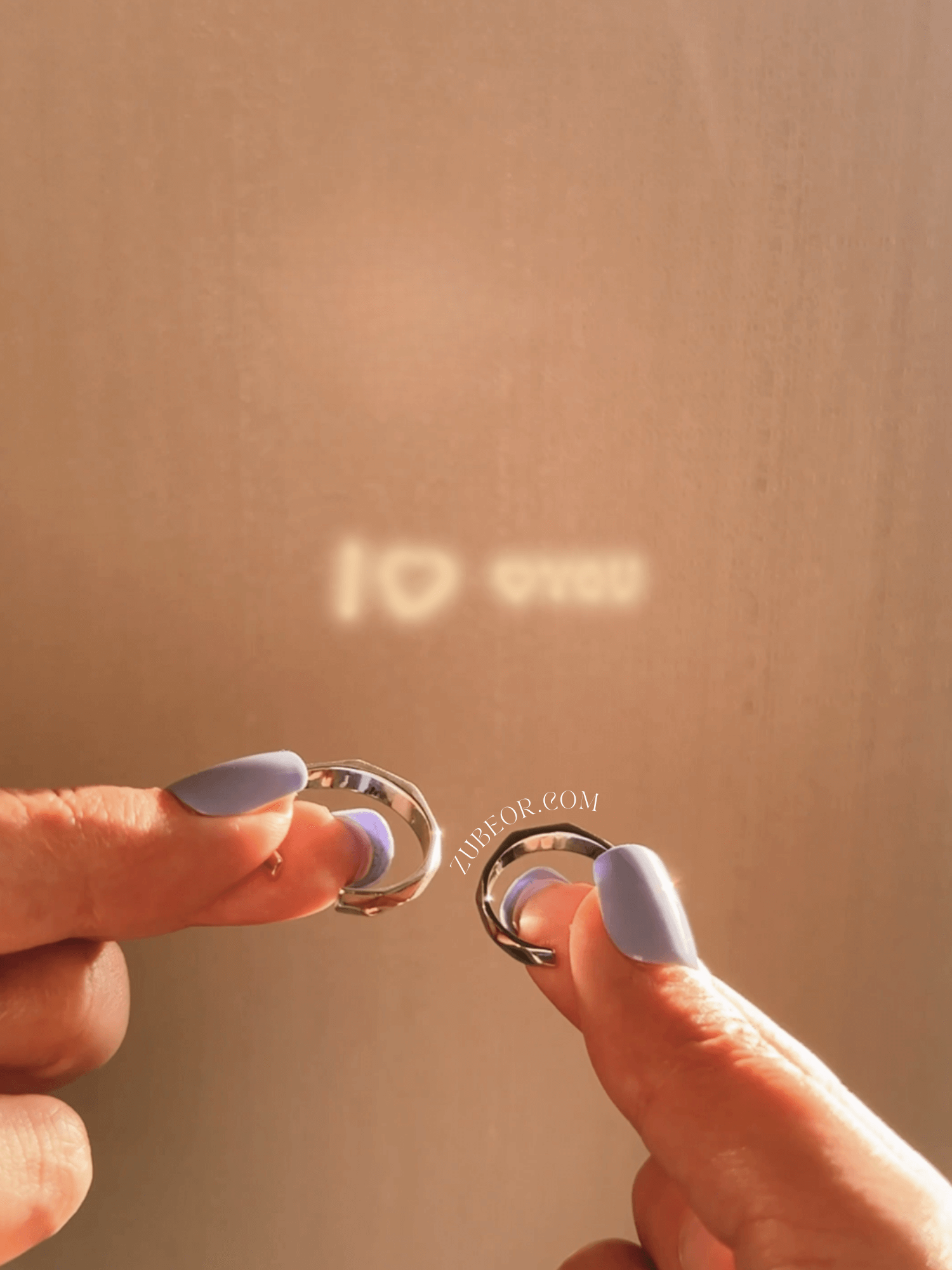 Set de anillos reflejo mágico I ♡ You 3