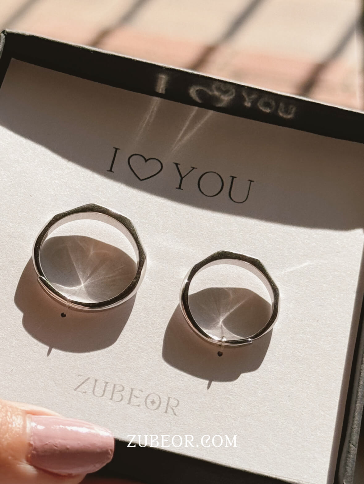 Set de anillos reflejo mágico I ♡ You 4