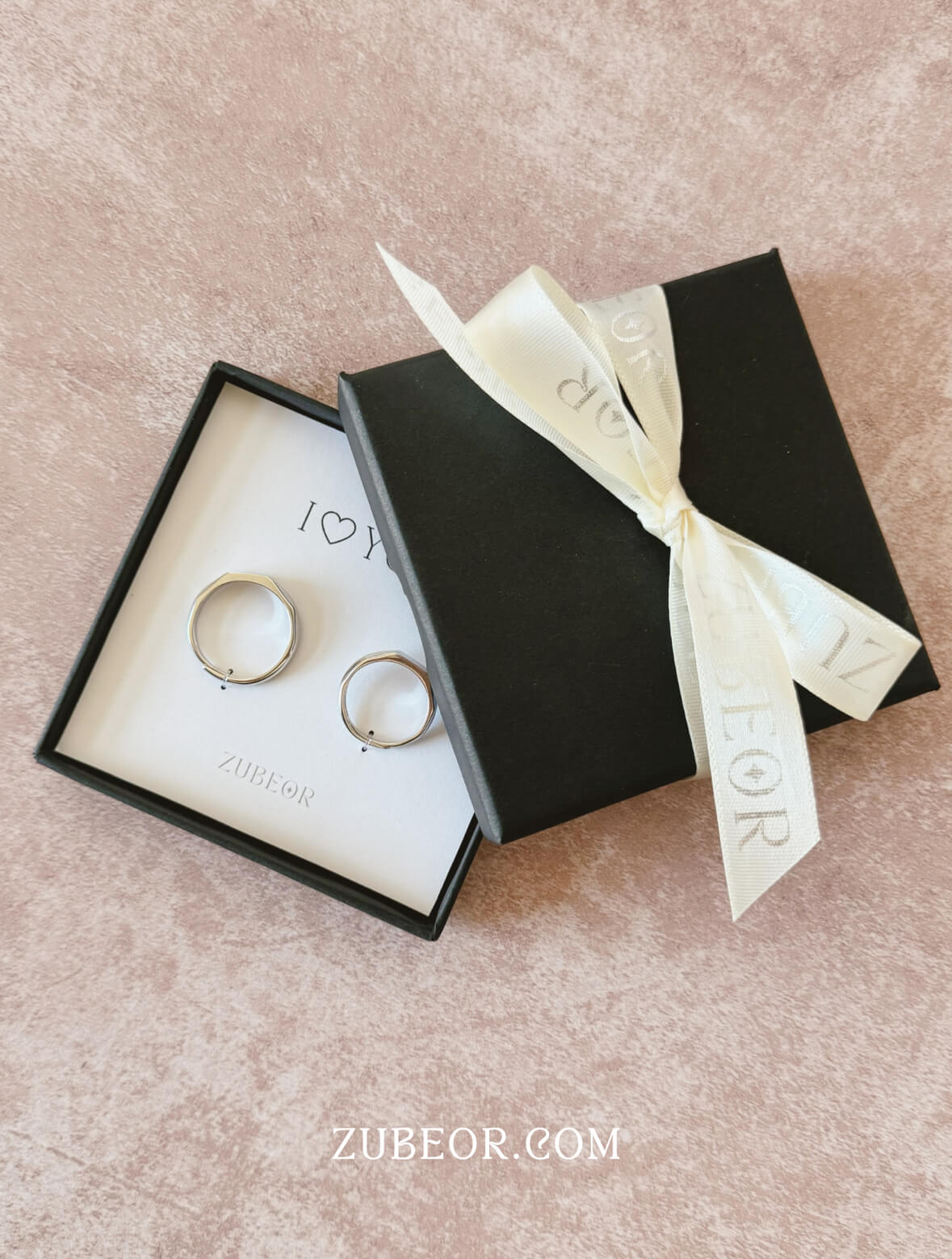 Set de anillos reflejo mágico I ♡ You 2