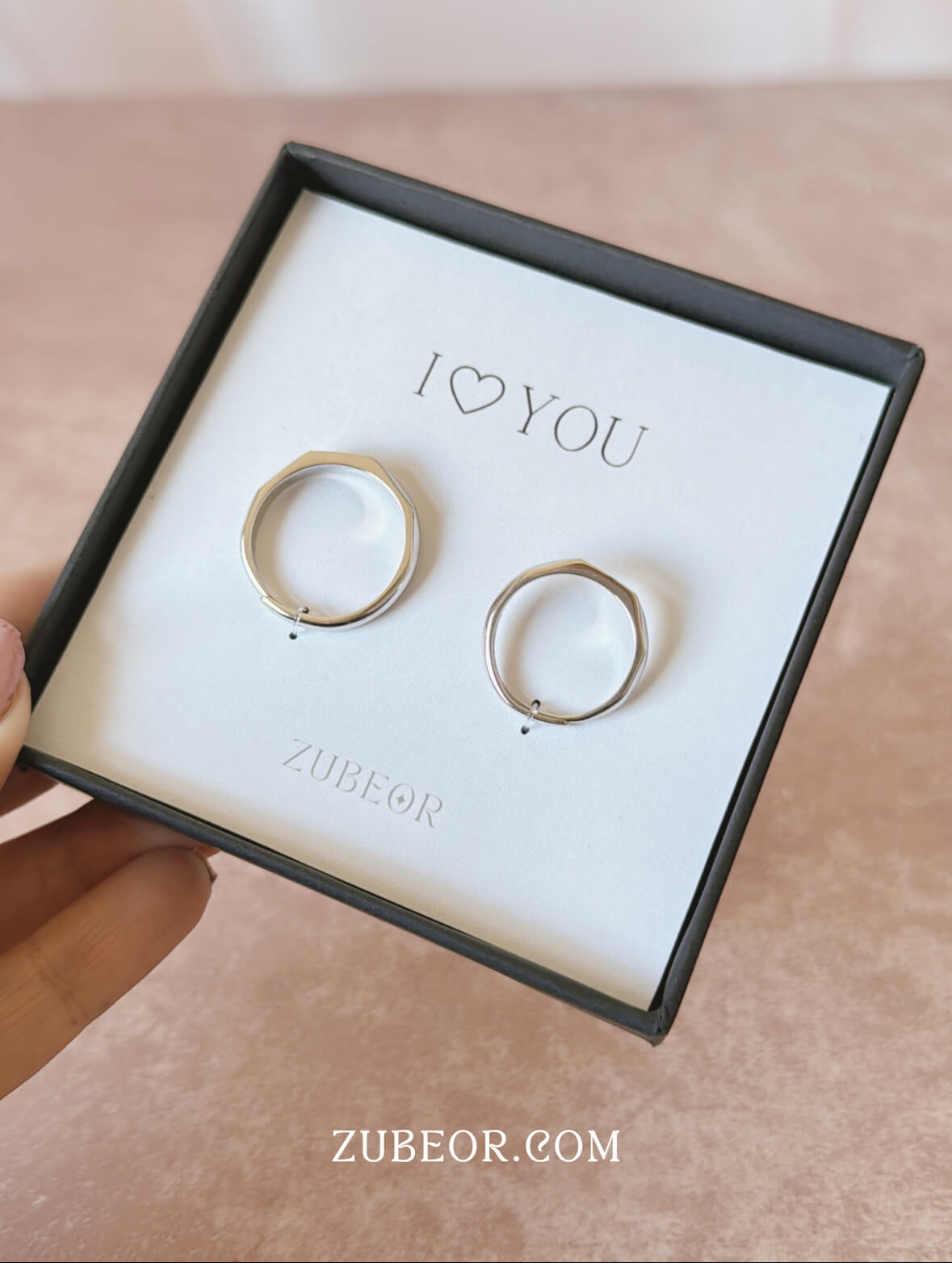 Set de anillos reflejo mágico I ♡ You 7
