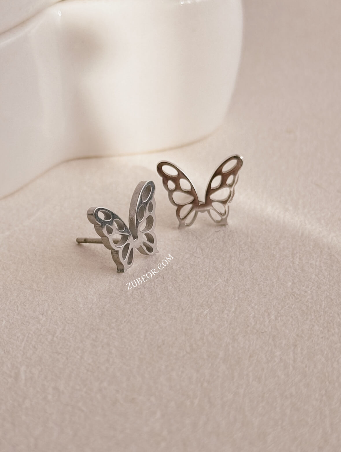 Aretes stud mariposa hojarasca 4