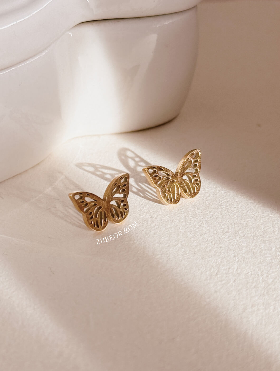 Aretes stud mariposa monarca 5