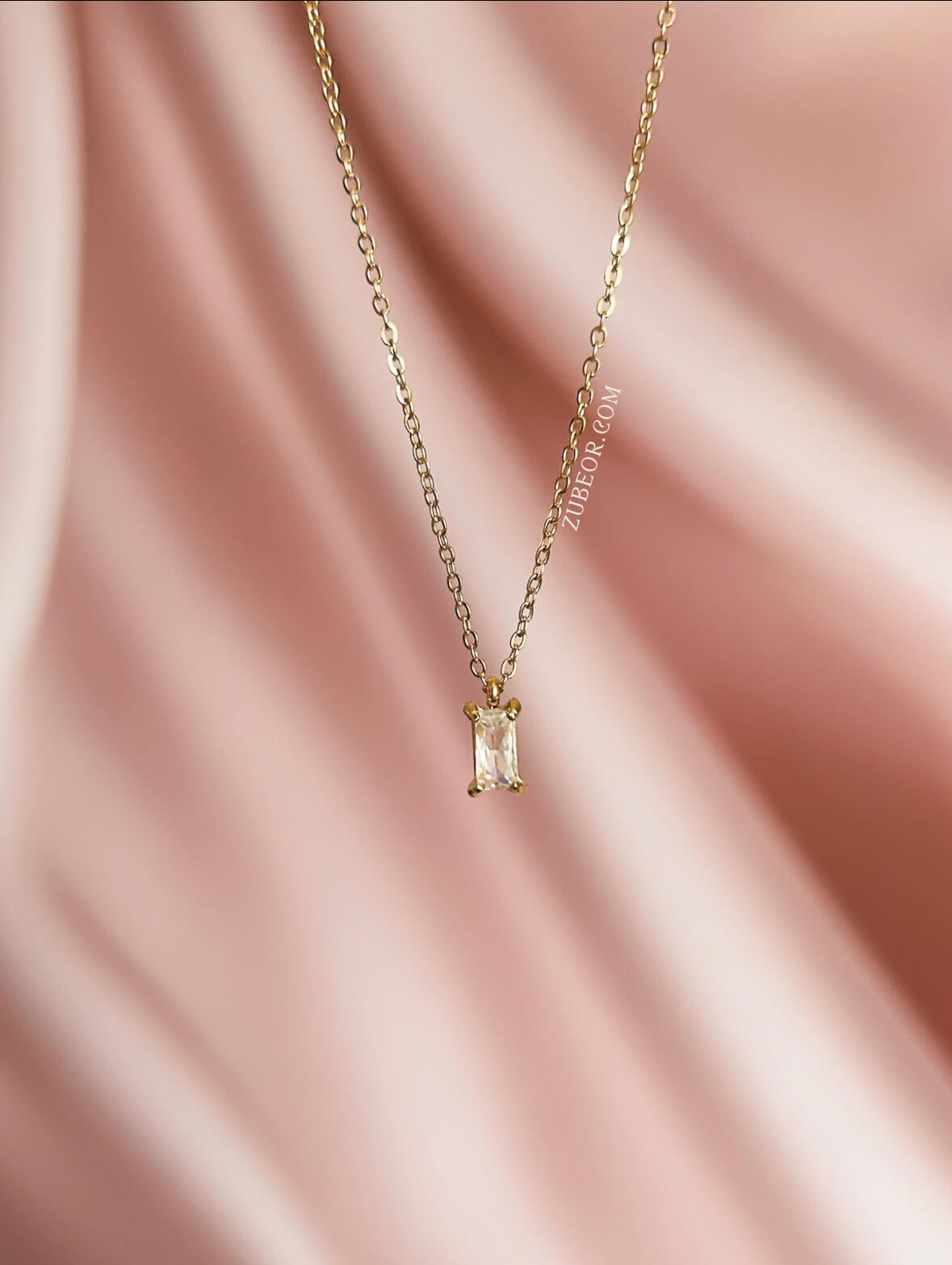Cadena pequeño cristal rectangular 5