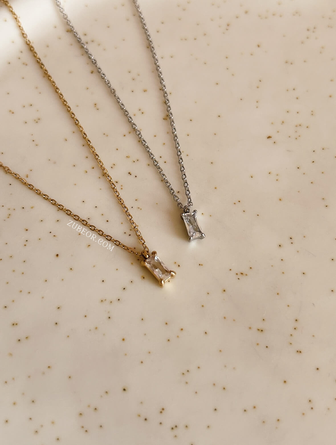 Cadena pequeño cristal rectangular 6