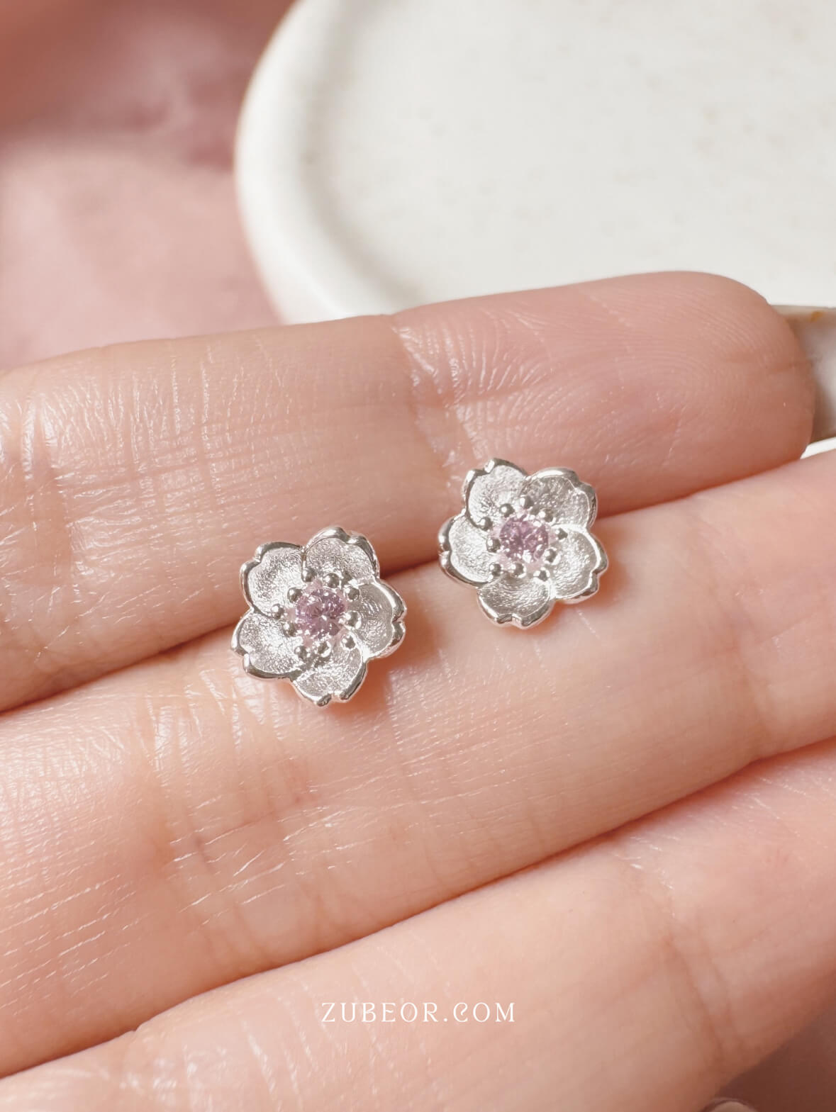 Aretes sakura rosa 6