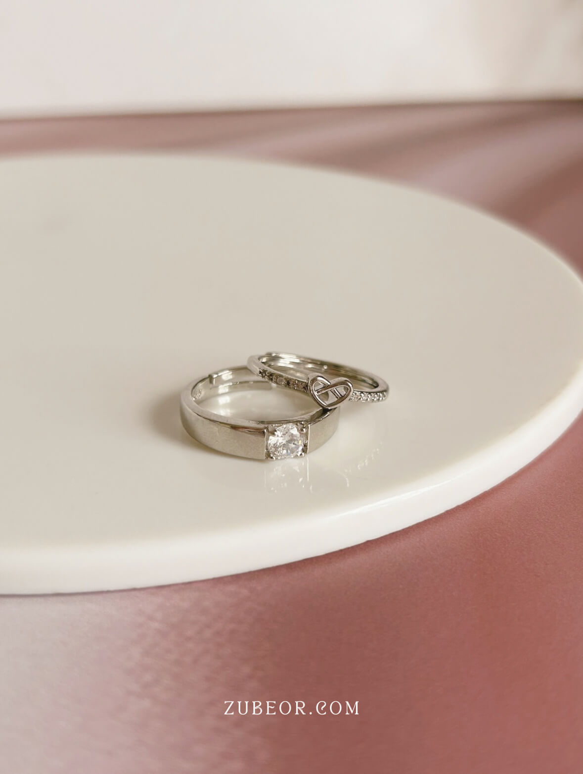 Set de anillo parejas corazón infinito 2