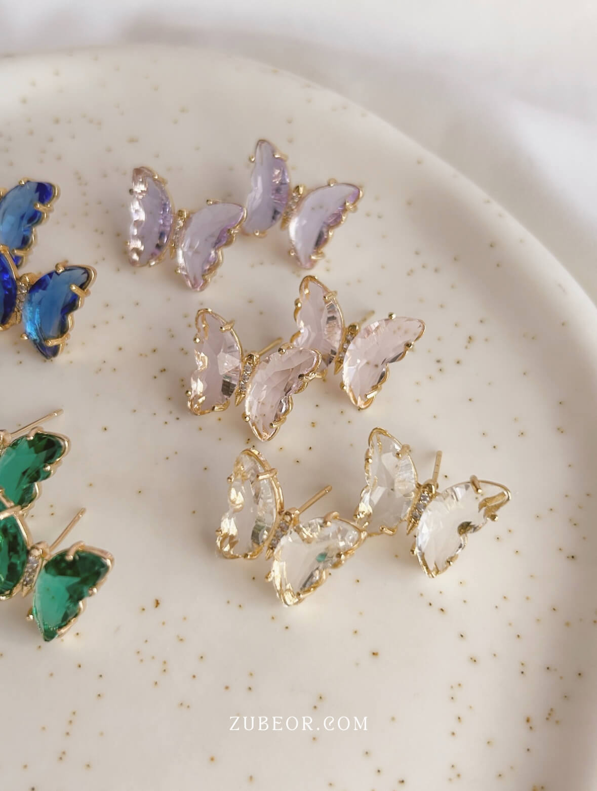 Aretes mariposa de cristal 5
