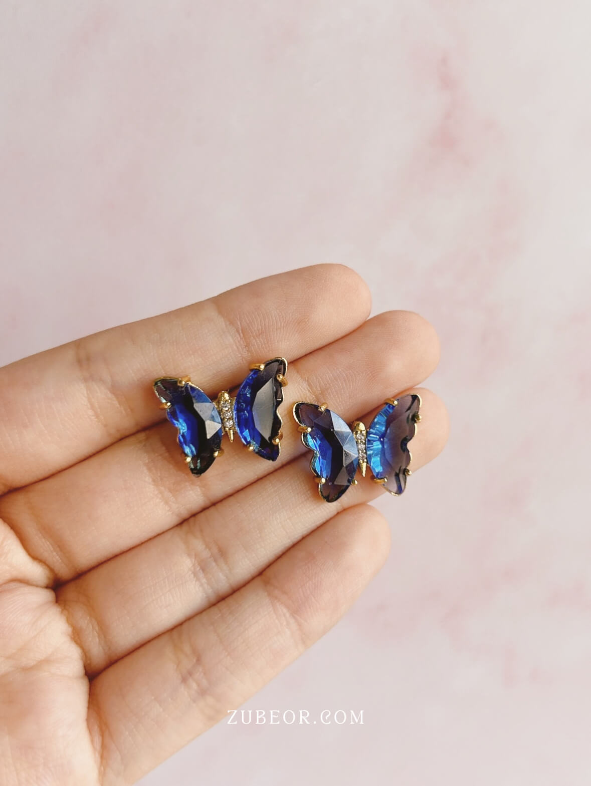 Aretes mariposa de cristal 6