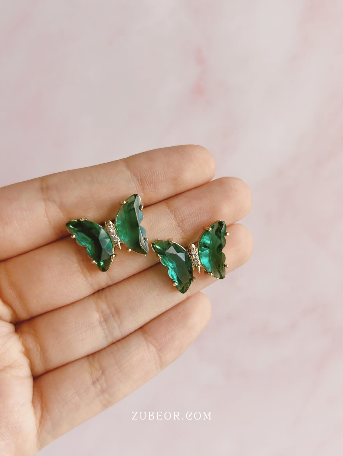 Aretes mariposa de cristal 7