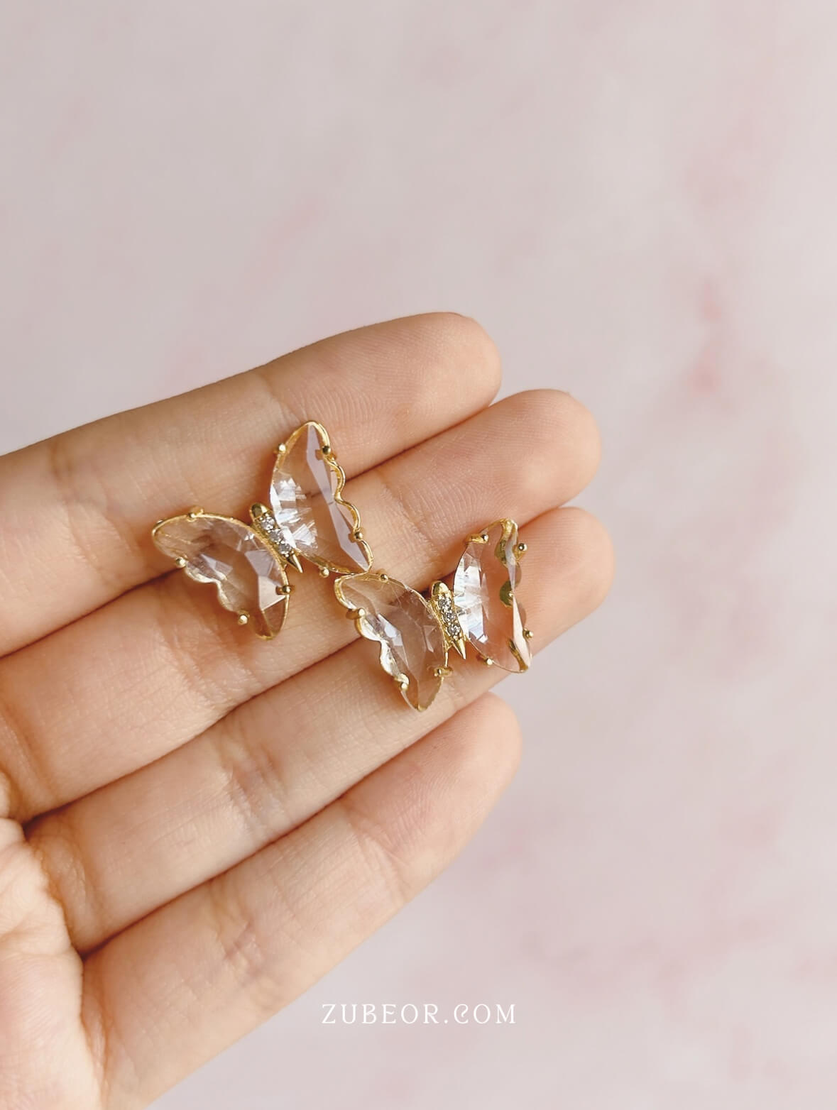 Aretes mariposa de cristal 8