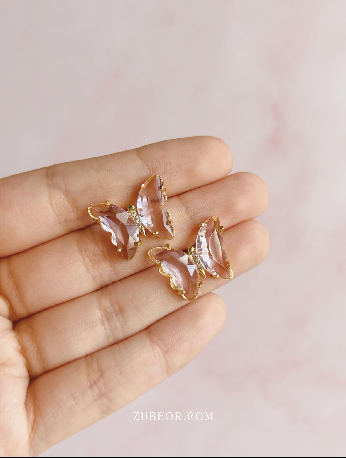 Aretes mariposa de cristal 9