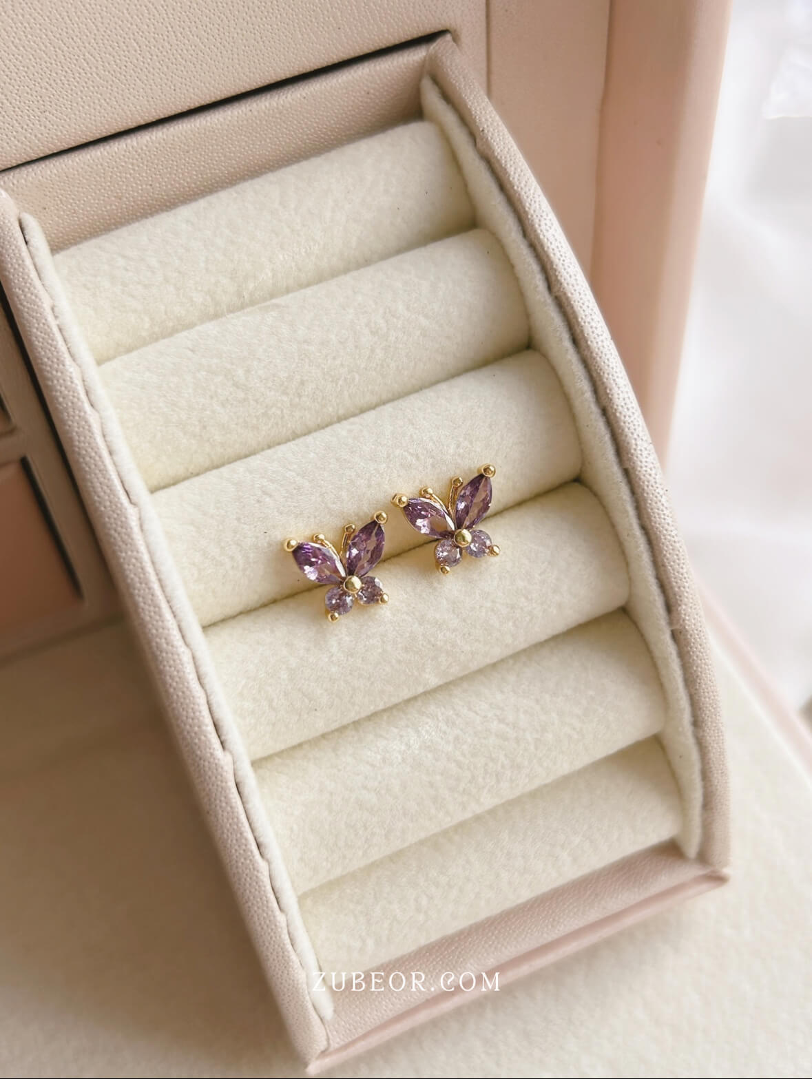 Aretes pequeña mariposa cristal 13