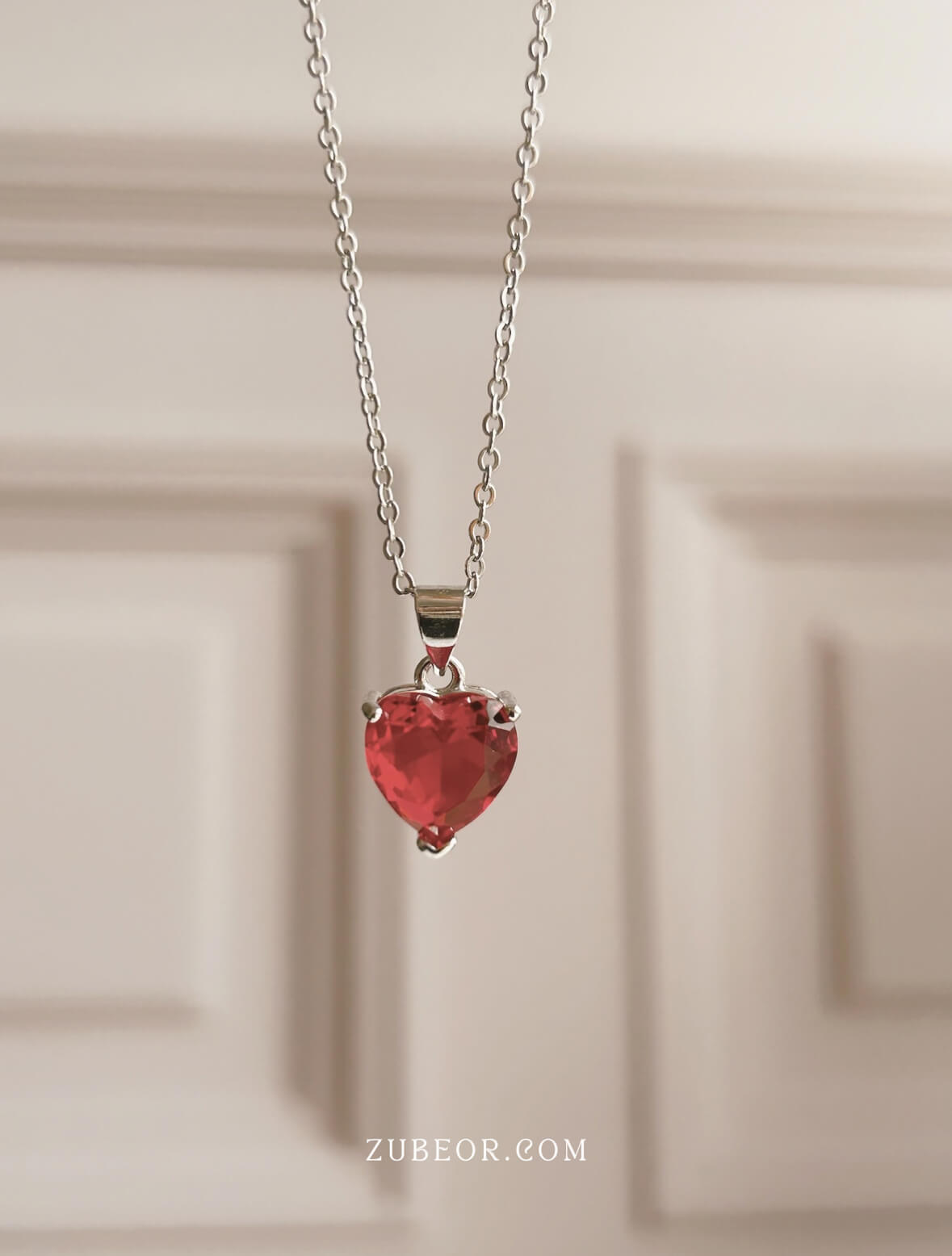 Cadena corazón rojo 4